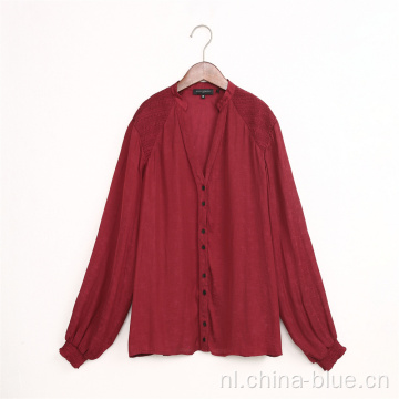 Dames van hoge kwaliteit Jacquard koperen blouse